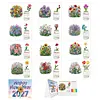 2027 Flowers DIY 12-Month Diamond Art Desk Calendar Creative Design