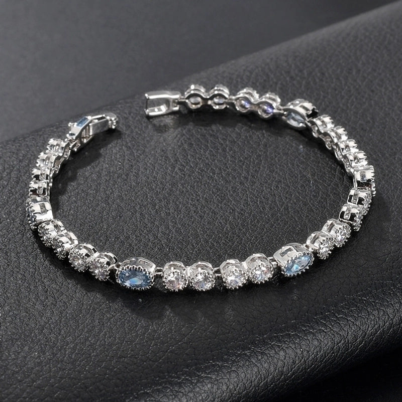 Copper 18K Gold Plated White Gold Plated Original Design Plating Inlay Multicolor Zircon Bracelets