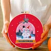 Christmas-DIY Embroidery Kit with Pattern Cotton Threads Needles Hoop 30*30cm/11.8*11.8in