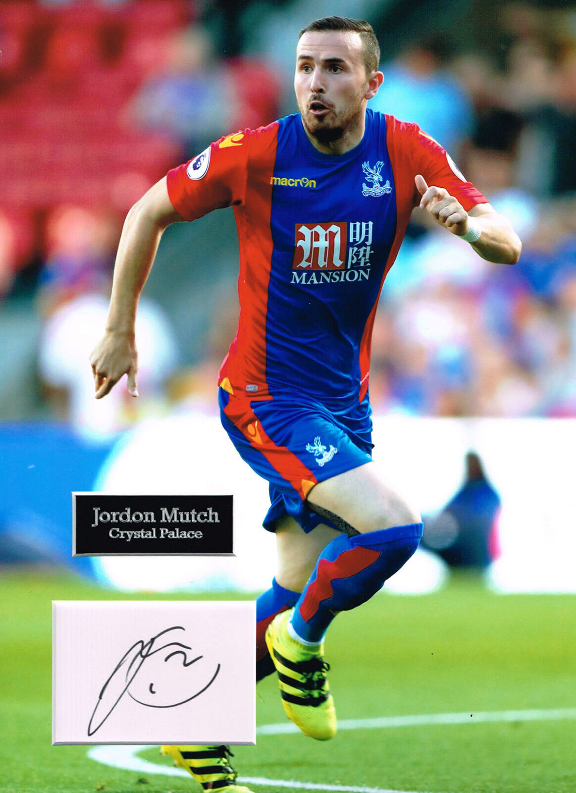 Jordon MUTCH SIGNED Autograph 16x12 Photo Poster painting Mount AFTAL COA Crystal Palace