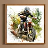Gar&ccedil;on On De Moto-Compl&egrave;te Rond Diamant Peinture-40X40CM