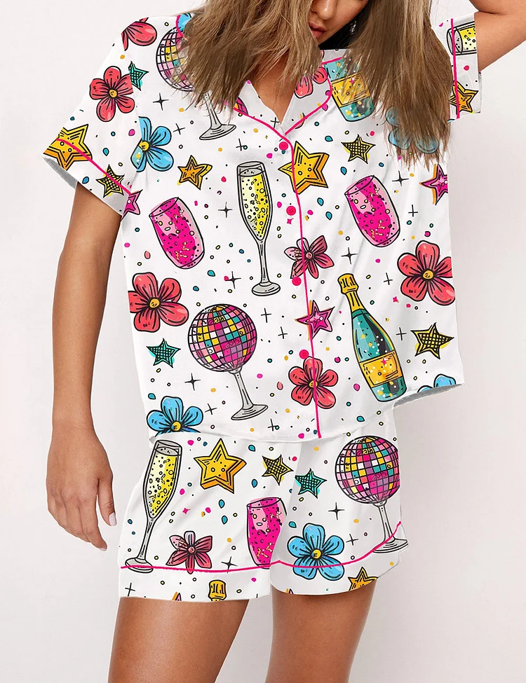 Women's Cheers To The New Year Champagne Pajama Set