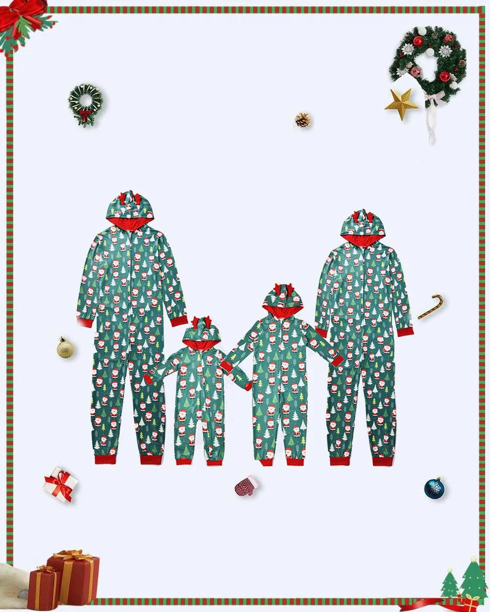 Santa Print Onesie Family Pajamas