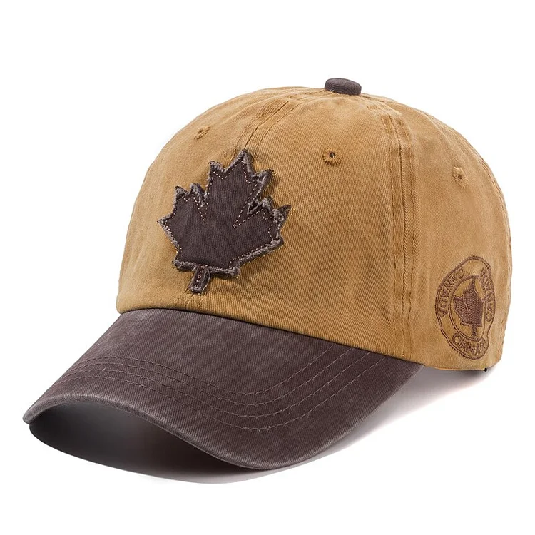 Unisex Washed Cotton Vintage Cap Canada Big Maple Leaf Embroidery Baseball Cap Men And Women Outdoor Sports Hats
