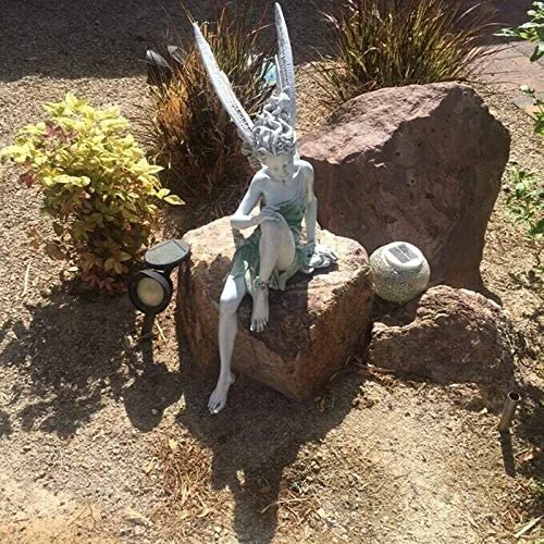 Turek Seated Statue Outdoor Angel Girl Statue Craft