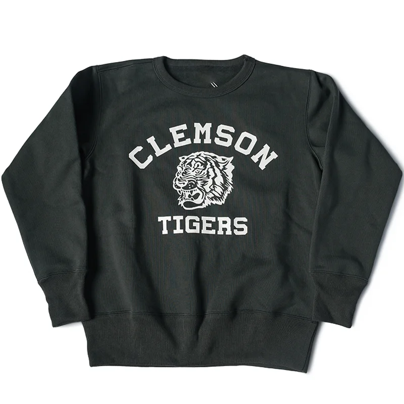 Retro Thickened 580g Cotton Terry Old School Clemson Tiger Sweatshirt