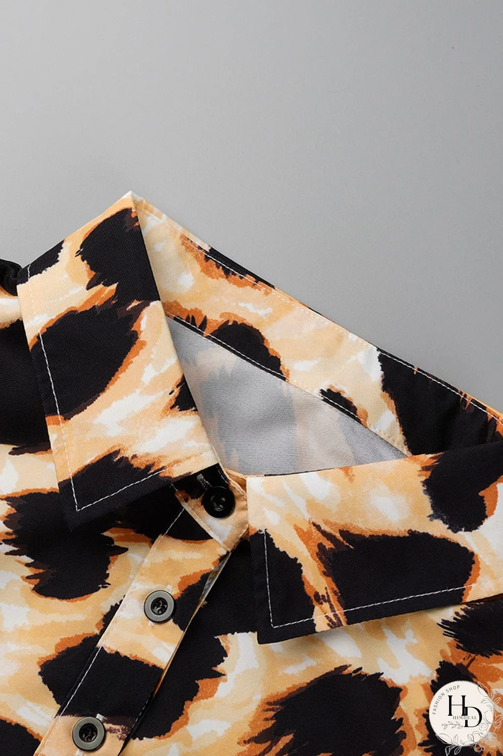 Camouflage Fashion Casual Print Patchwork Turndown Collar Shirt Dress