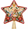 DIY Diamond Painting Christmas Tree Topper Star, Acrylic Holiday Tree Top Decoration with Spring Base, Removable Tabletop Christmas Decor