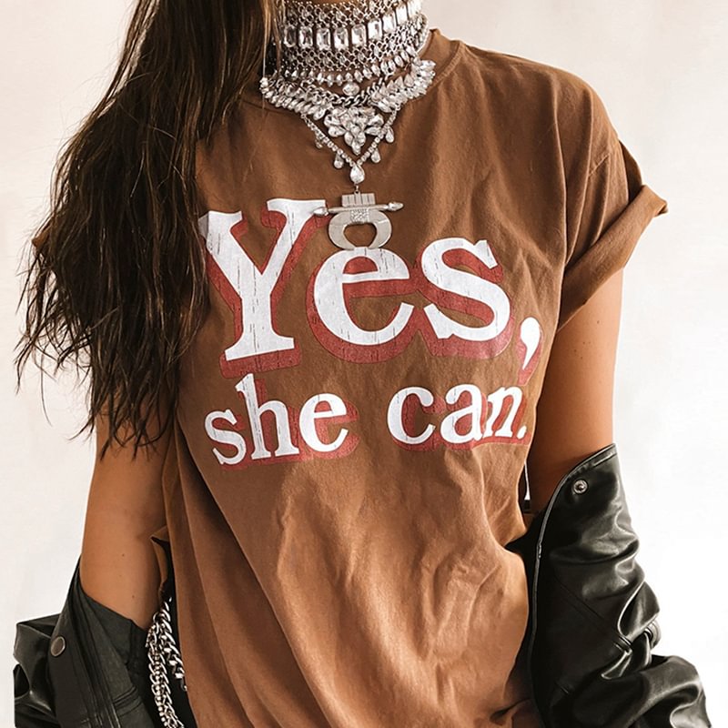   Yes, She Can. Print Women's T-shirt - Neojana