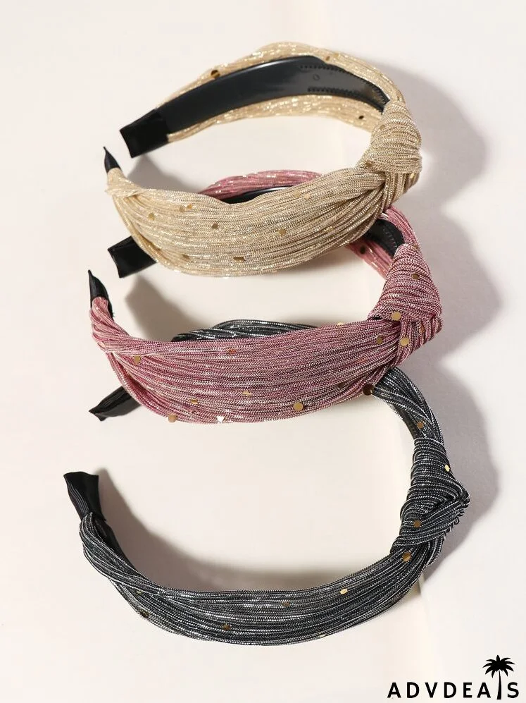 3pcs Sequin Cross Knot Hair Hoops