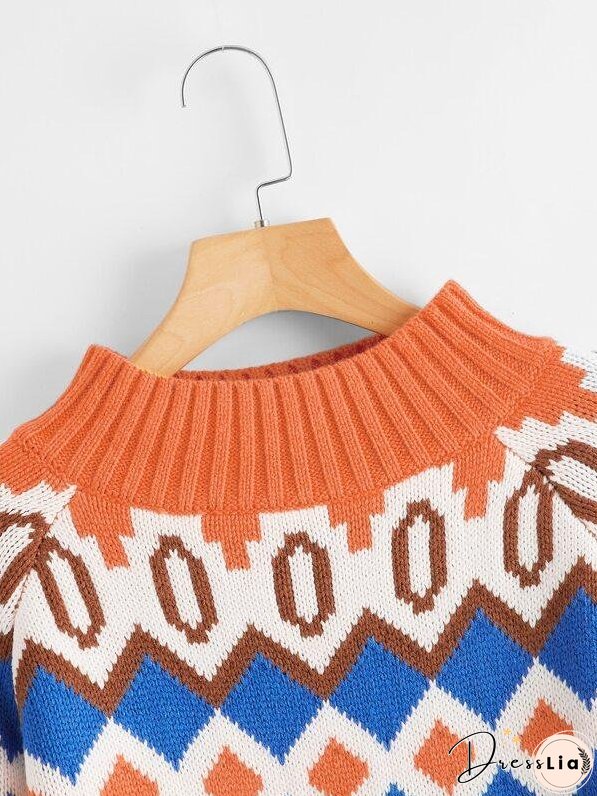 Fair Isle Pattern Sweater for Women