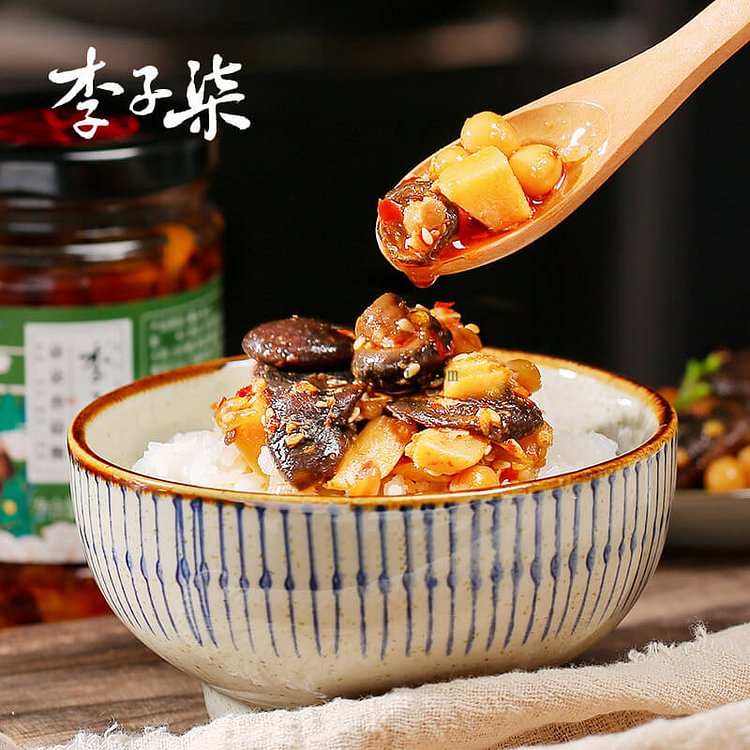 Li ZiQi Doduo mushroom sauce asparagus chili sauce rice mix down sauce spicy mix noodles mushroom 220g 1CPS