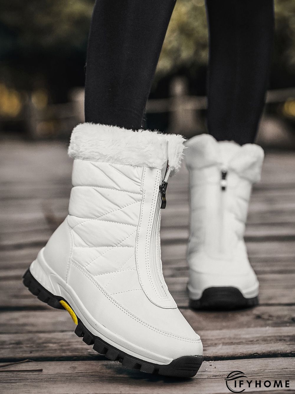 Winter Front Zip Thermal Lined Outdoor Snow Boots | IFYHOME