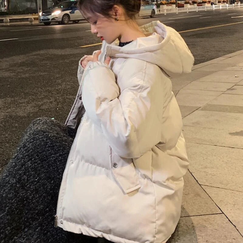 Woman Jacket Winter Women Coats Parkas Thick Hooded Cotton Padded Female Korean Loose Puffer Parkas Girls Oversized Warm Outwear