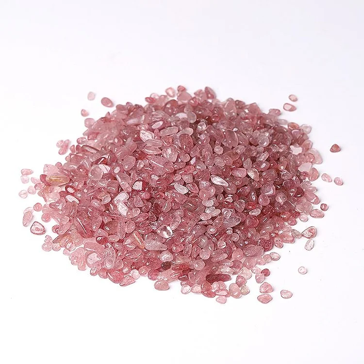 0.1kg Different Size Natural Strawberry Quartz Chips Crystal Chips for Decoration