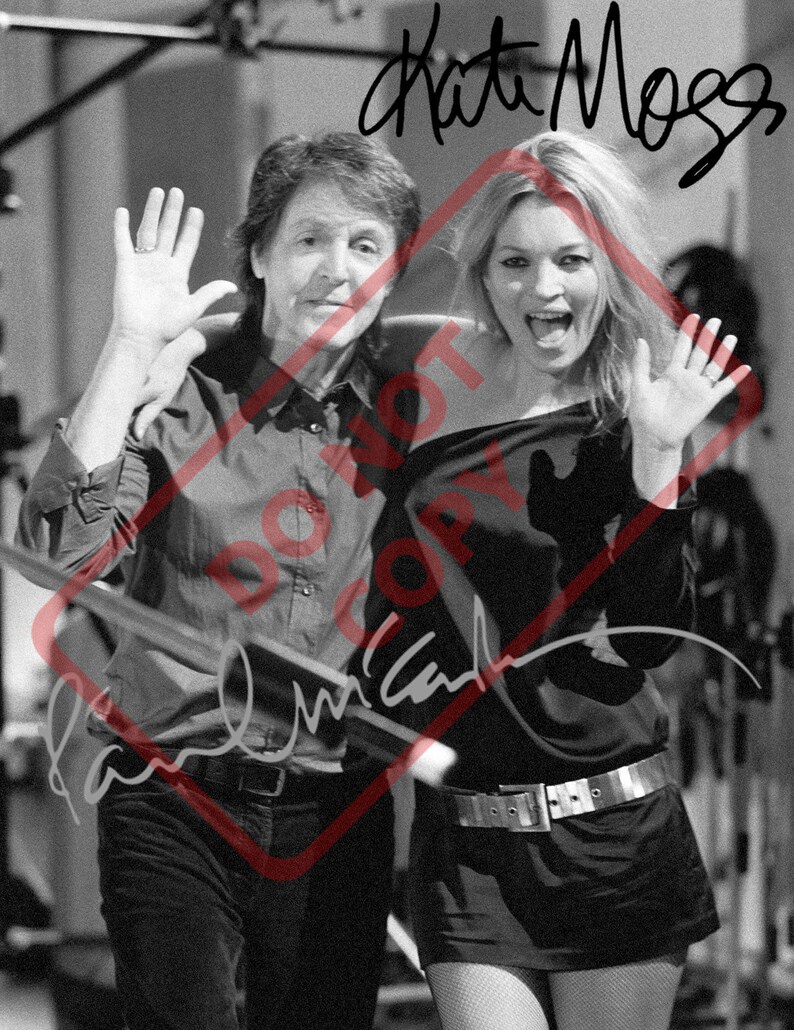 Paul McCartney Kate Moss 8.5x11 Autographed Signed Reprint Photo Poster painting