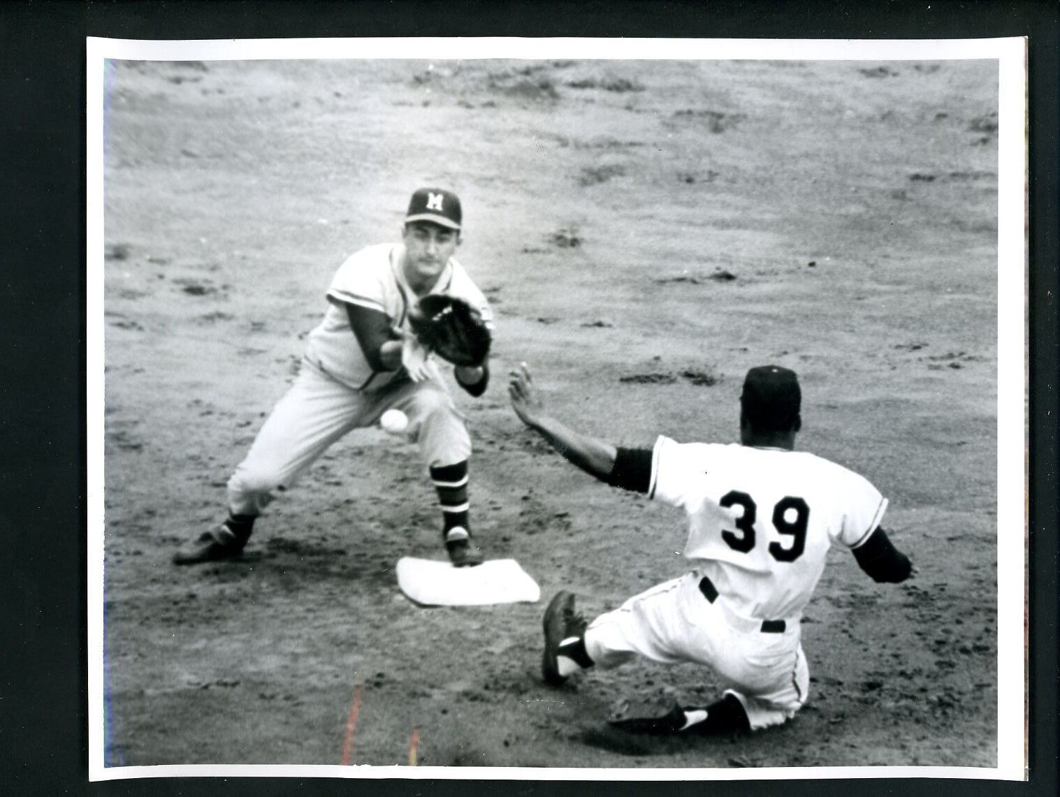 Johnny Logan Leon Wagner 1958 Press Photo Poster painting Milwaukee Braves San Francisco Giants