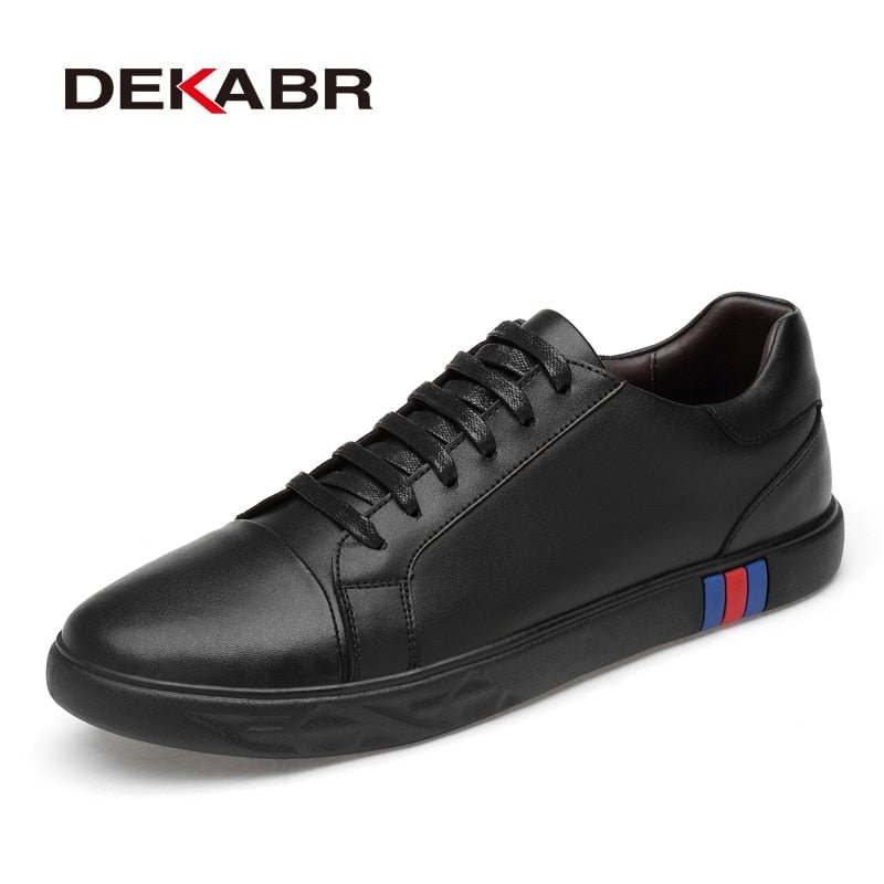 DEKARB Brand Casual Shoes Luxury Men Flats Fashion Breathable Sneakers Lace Up Genuine Leather Shoes Footwear Big Size 38-46
