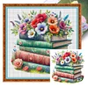 Flowers And Book - 11CT Stamped Cross Stitch - 50*50cm