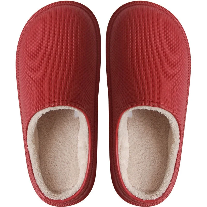 Women EVA Slippers 2022 Waterproof Winter Cotton Slippers Winter Warm Clogs Women Suede Plush House Shoes Lovers Cotton Memory