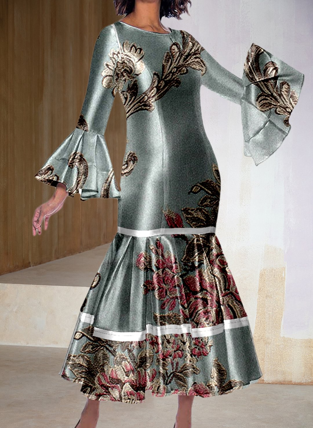 Ladies Casual Elegant Versatile Print Dress