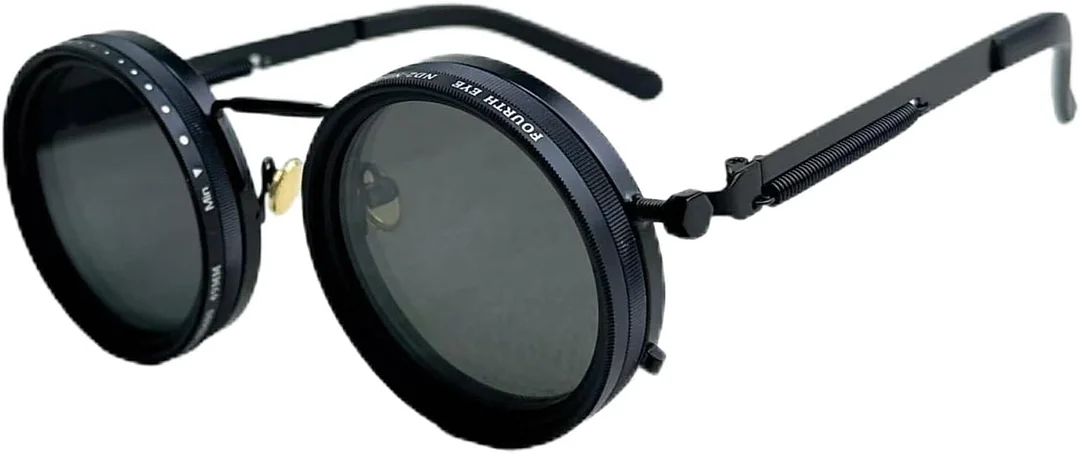 Adjustable Tint Sunglasses, Tint Adjustable Sunglasses, 1-9 Gears Rounded Polarized Glasses with Nd Filter Lenses Technology
