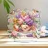 Cup Flower DIY 2D Flat Acrylic Diamond Painting Desktop Ornaments Kit 24*22cm