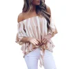 Women's Summer New Sexy One-shoulder Printed Top