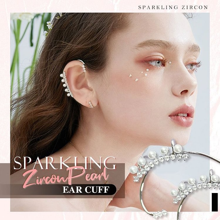 Sparkling Zircon Pearl Ear Cuff