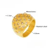 18K Golden Silver Rhinestone Wide Ring