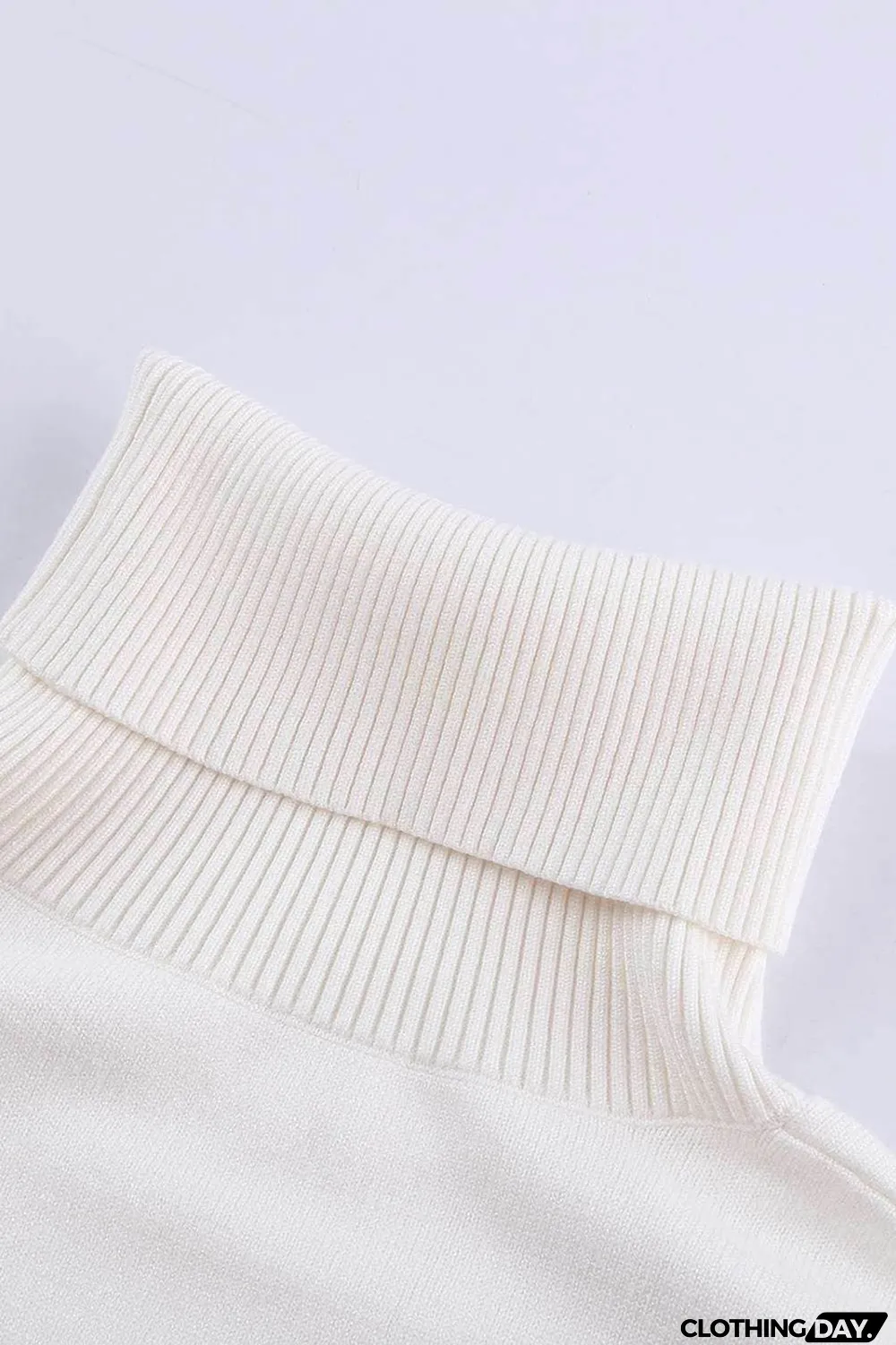 White Turtleneck Dropped Sleeve Star Print Sweater