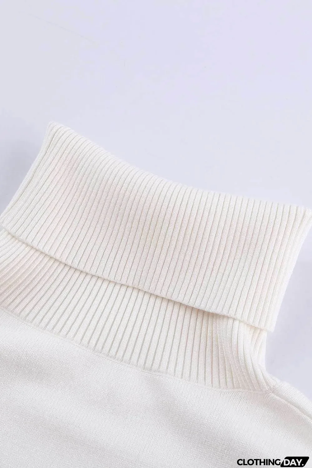 White Turtleneck Dropped Sleeve Star Print Sweater