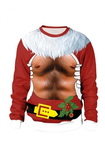 Long Sleeve Muscle Christmas Sweatshirt-elleschic