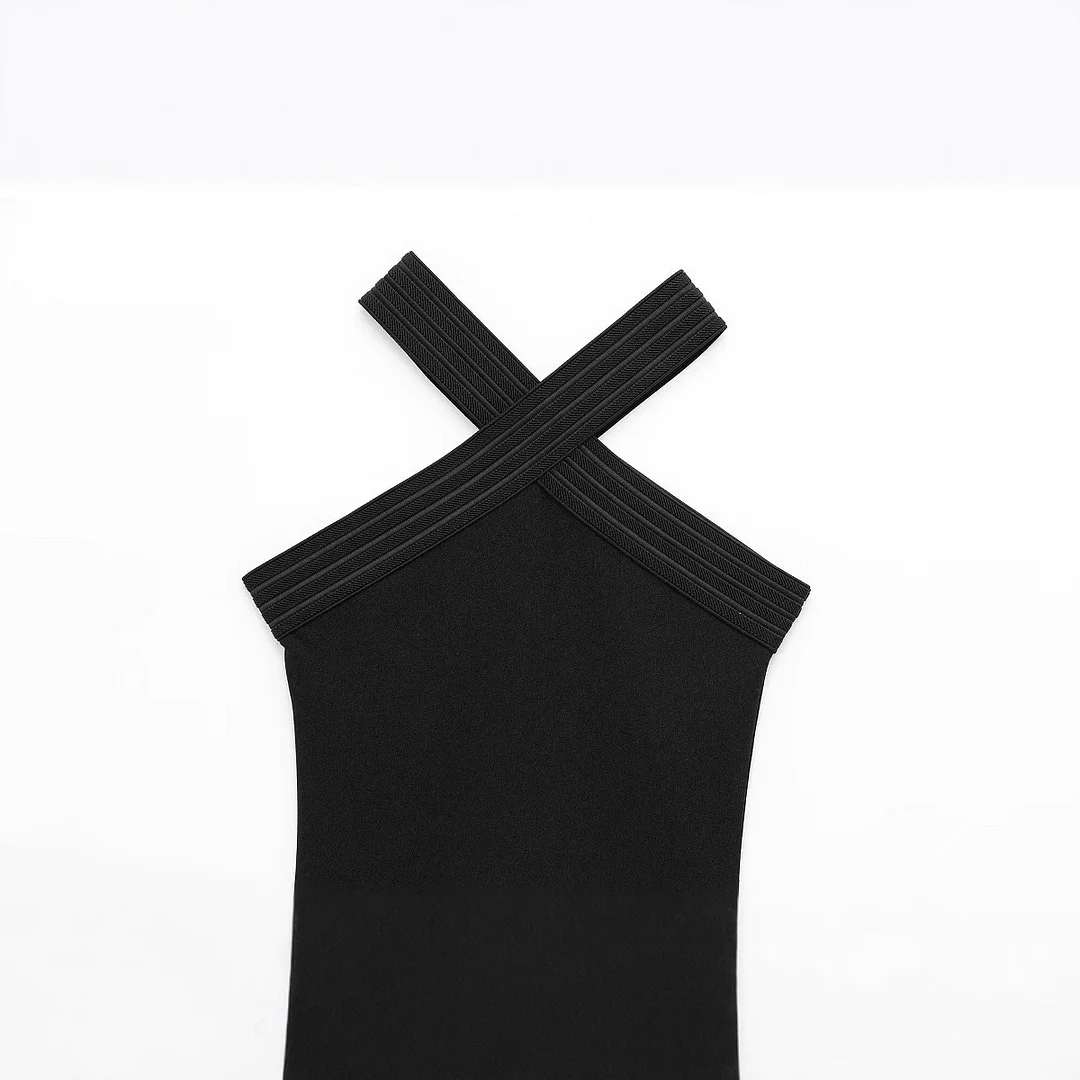 Nigikala Nigikala Women's Elastic Hanging Neckless Short Dress Women 5584183