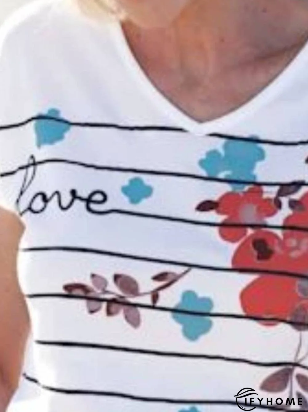 Loosen Casual V Neck T-Shirt | IFYHOME