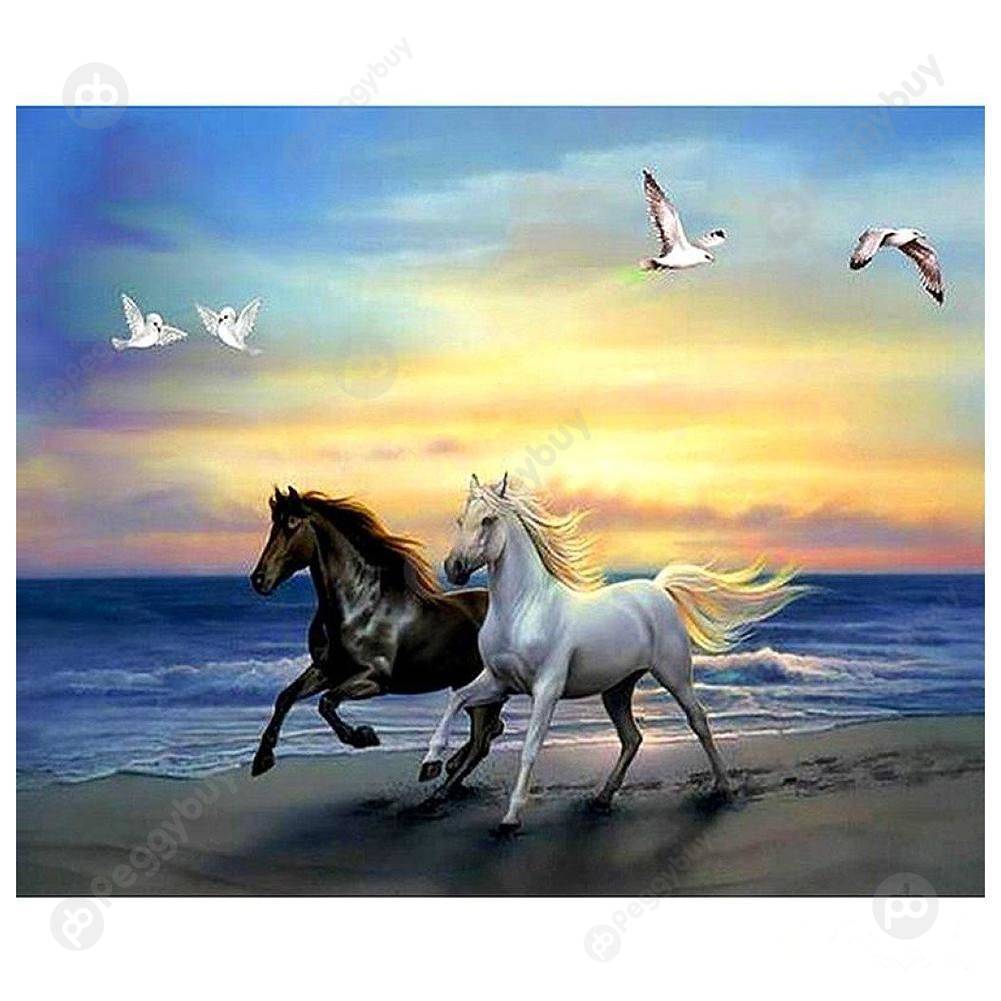 

30*40CM Special Shaped Diamond Painting-Horses, 501 Original