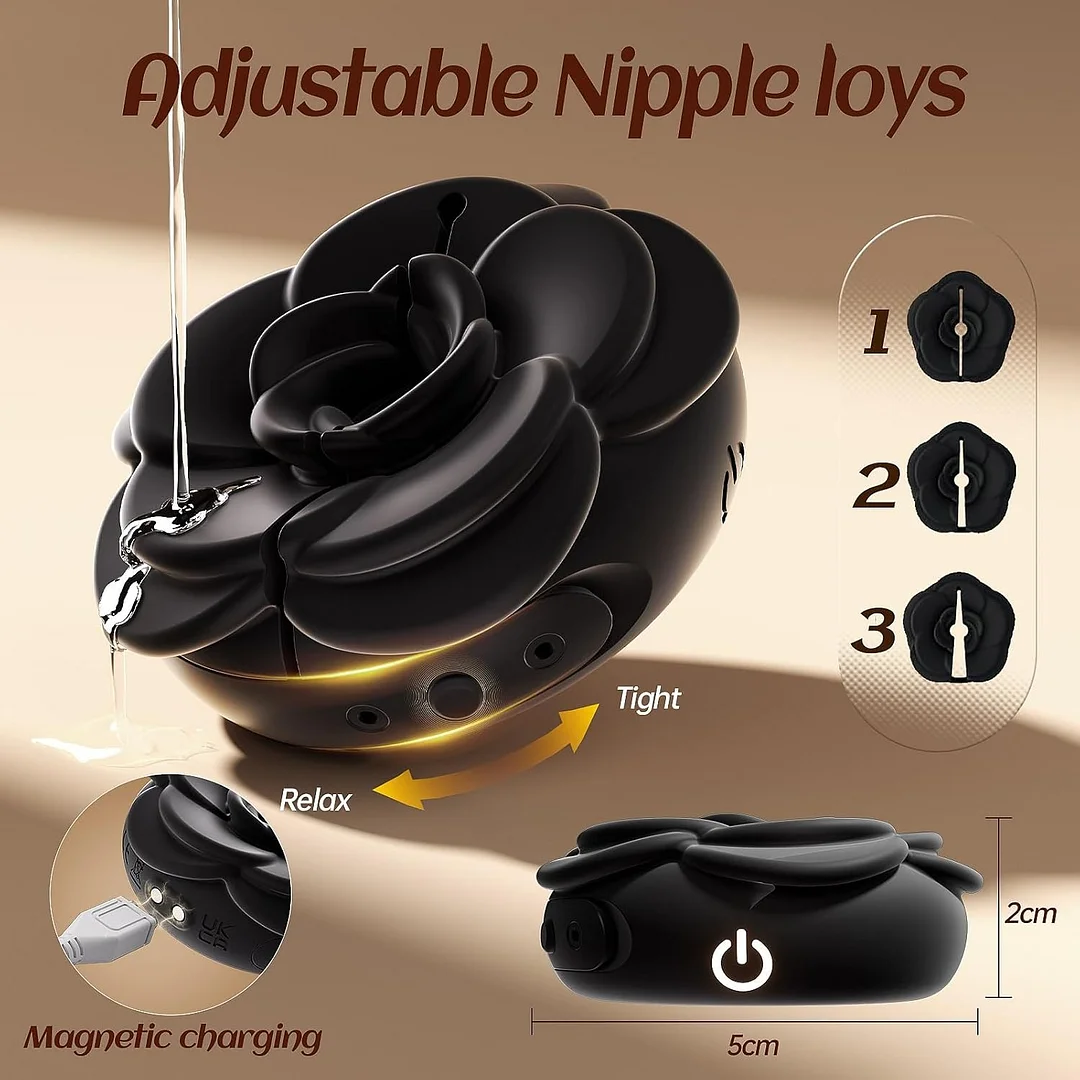 Rosara - Nipple Clamps Rose Toys With 9 Vibrating Modes