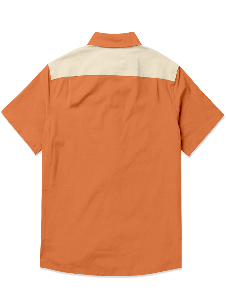 Men's Retro tattoo Tiger Print 100% Cotton Shirt