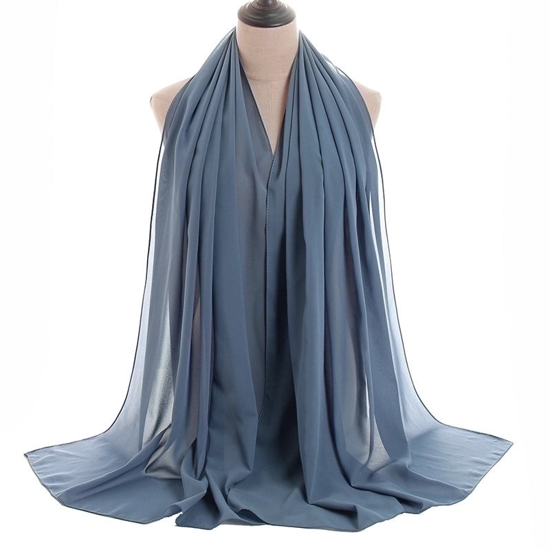 Women’s Minimalist Solid Color Chiffon Cotton Linen Scarves