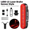 WEST BIKING Smart brake sensor taillight Mountain road bike night riding laser light Cycling safety warning light