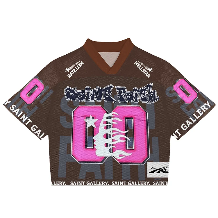 Vintage Saint Faith Graphics Blokecore Blokette Jerseyfit V-neck T-shirt