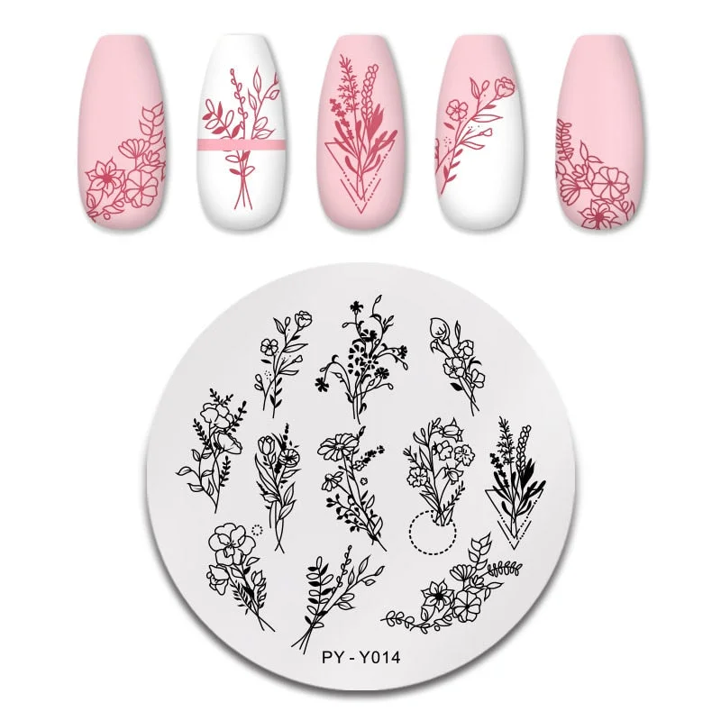 PICT YOU Square Lace Series Nail Stamping Plates Stencil Stainless Steel Tools Nail Art Stamp Design for DIY Image Plate-Nail Inspo
