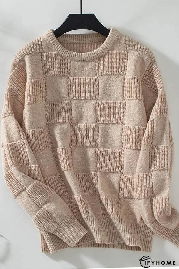 Loose crew neck sweater top | IFYHOME