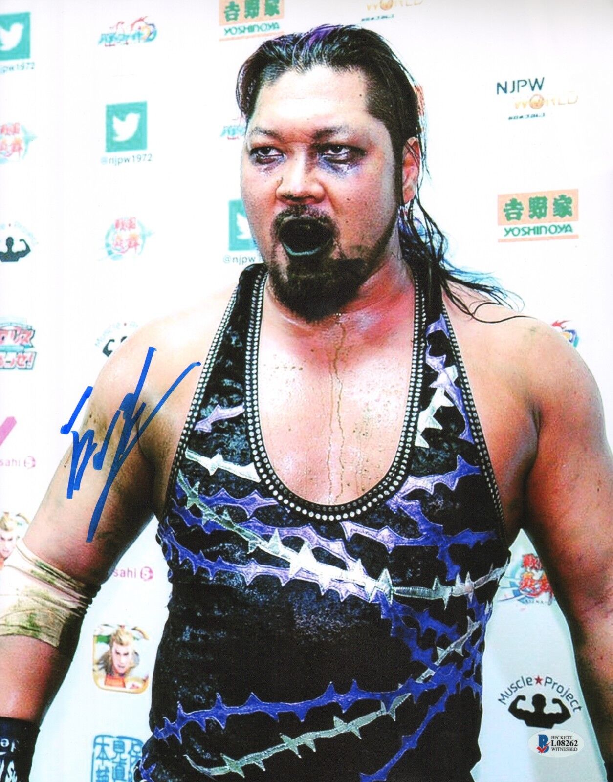 Evil Signed 11x14 Photo Poster painting BAS Beckett COA New Japan Pro Wrestling Picture Auto'd 6