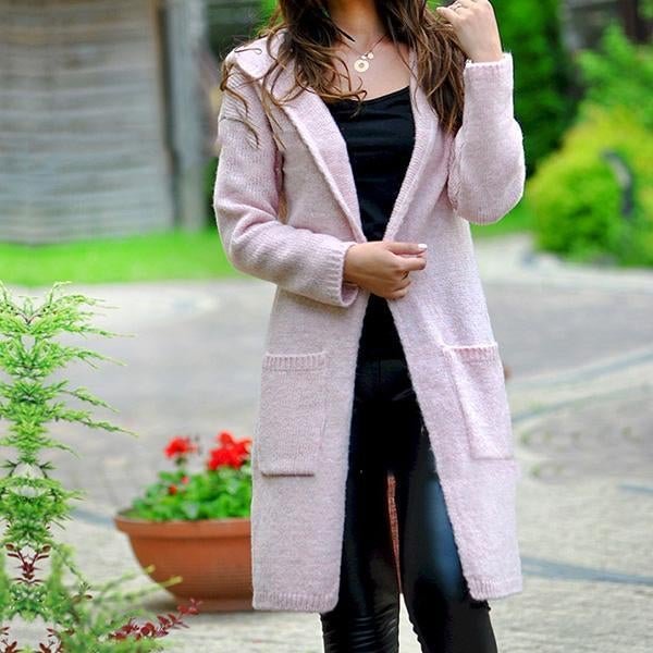 Casual Solid Color Outerwear Sweaters | EGEMISS
