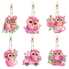 6pcs/set Owl Diamond Painting Keychain DIY Diamond Mosaic Kit Bag Pendant