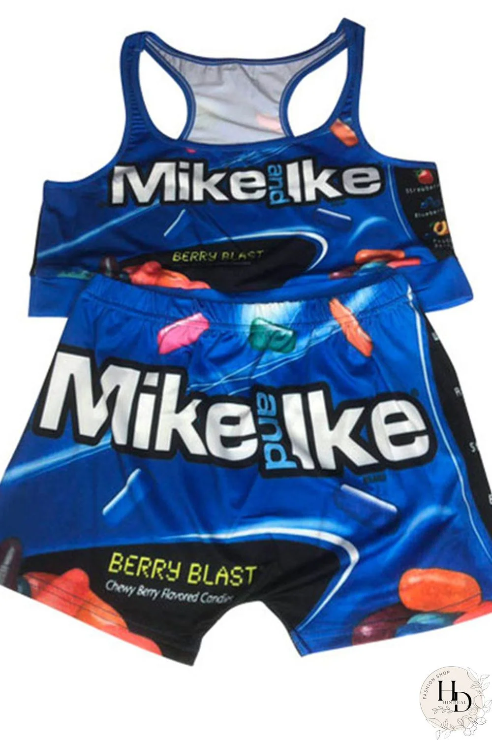 Pink Sexy Europe and America Print Solid Straight Sleeveless Two Pieces