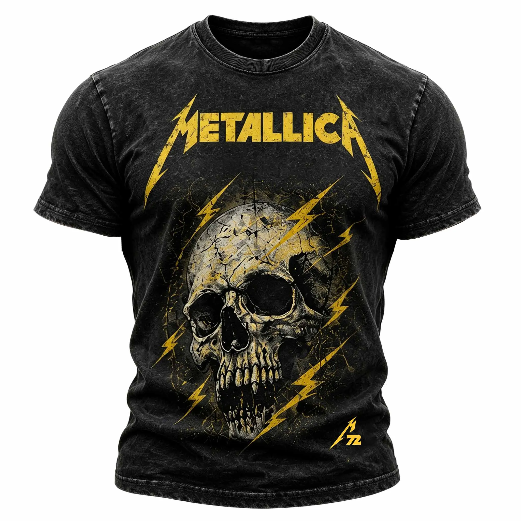 Men's Vintage Dark Rock   Graphic Print Crew Neck Short-Sleeve T-Shirt
