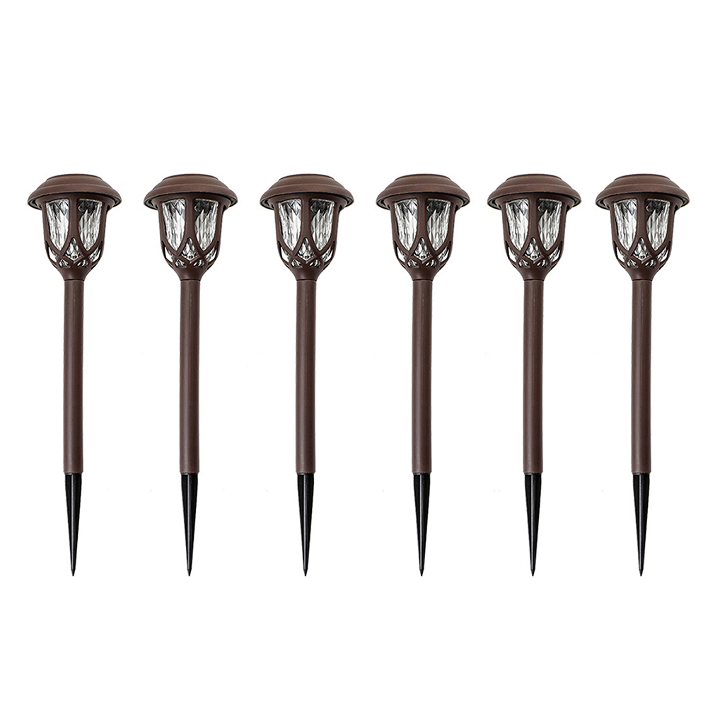 

6pcs LED Solar Light Ground Plug-in Iron Glass Lamp Landscape Path Decor, 501 Original