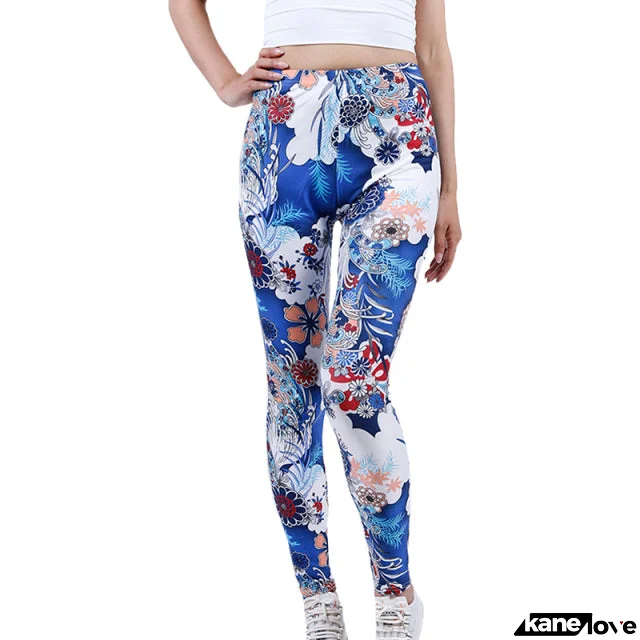Women's High Waist Plaid Printed Quick Dry Compression Pants